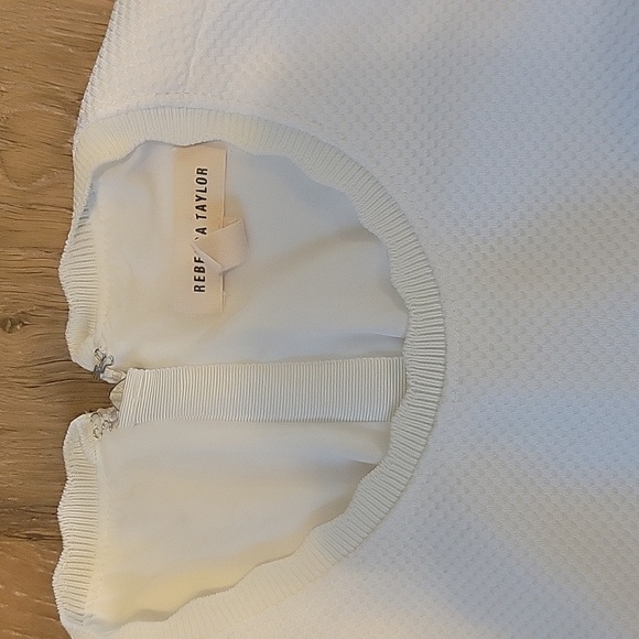 Rebecca Taylor White Textured Dress Size 0 - Picture 7 of 11